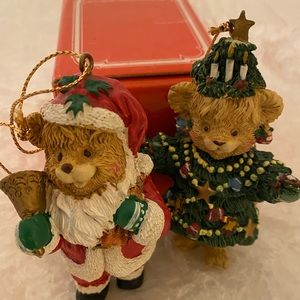 Darling Christmas bear pair of ornaments